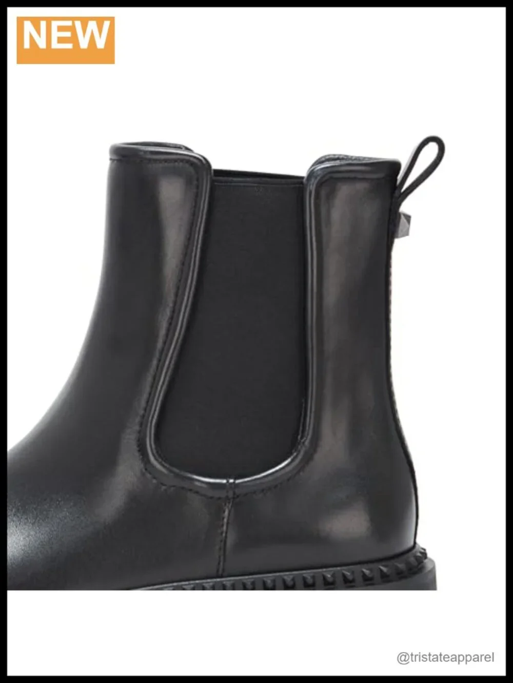 Leather Chelsea Ankle Boots Slip-On Block Heel